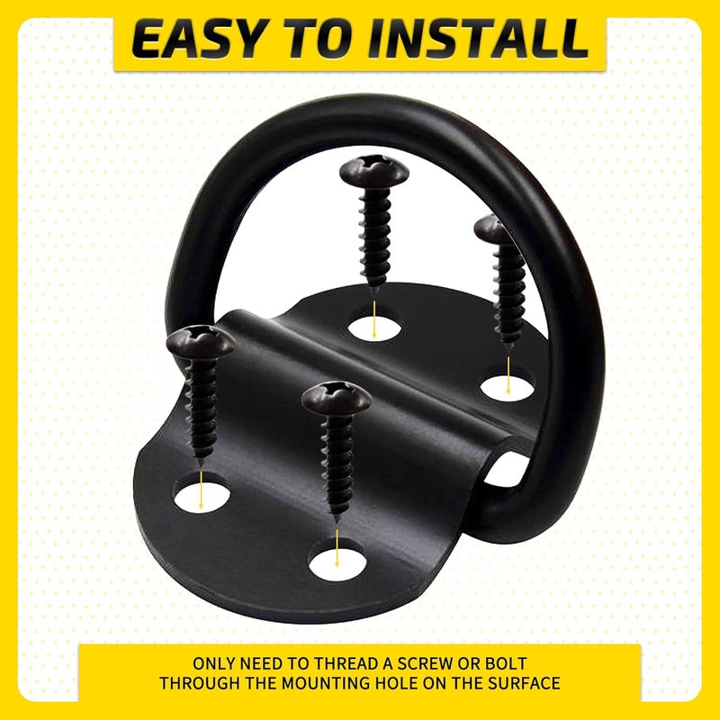 ZOSANY 8PCS Heavy Duty D Ring Tie Down Anchor Hooks, Large D Ring Tie Down Anchor 3600LBS Breaking Strength with Carabiner, Tie Down Anchor with Bolts Screws for Trailer Truck Boats Camper Pickup ATV - Image 5